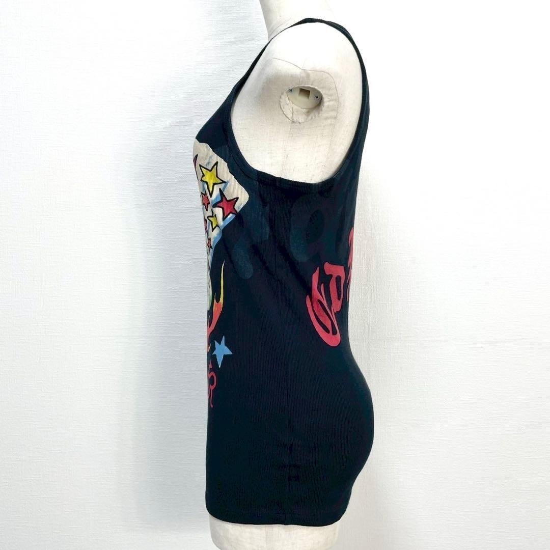 y2k❤️ 00s Ed Hardy スカル 両面ロゴ リブ タンクトップ