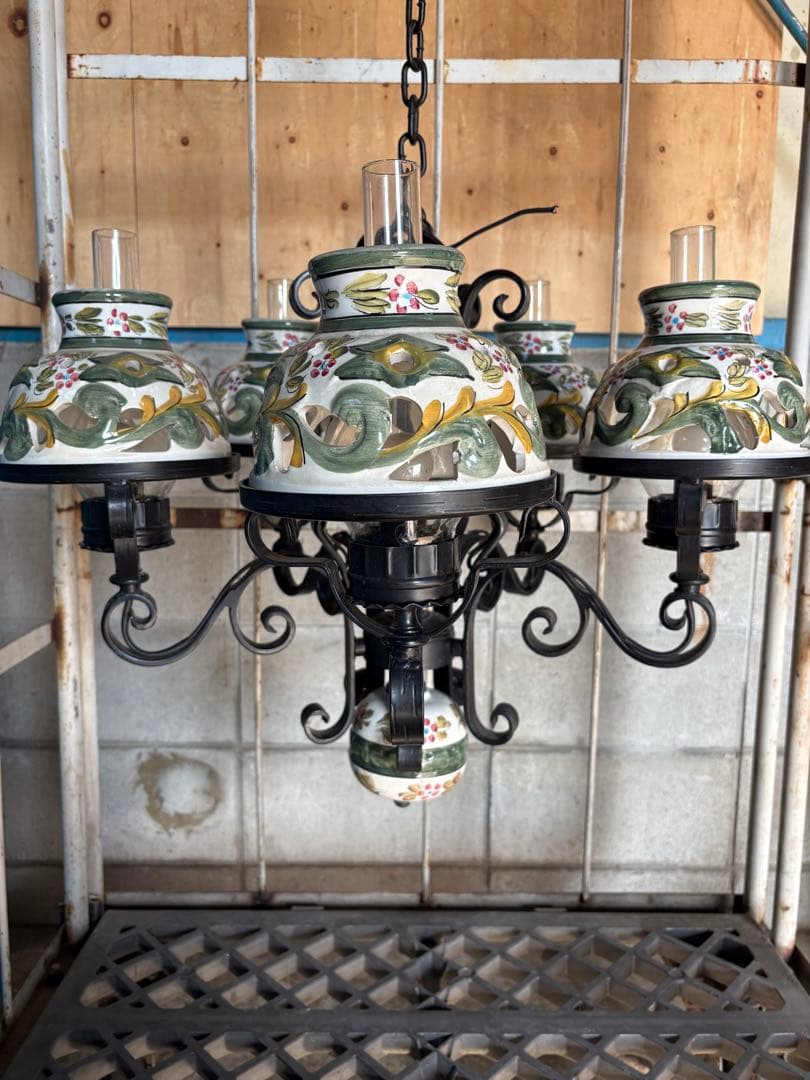 シャンデリア　アンティーク　希少品　天井照明昭和レトロ ランプ おしゃれ