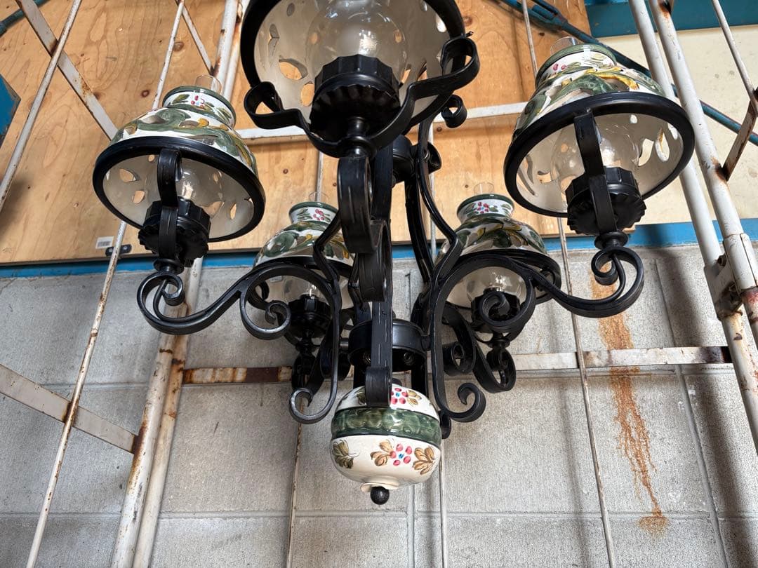 シャンデリア　アンティーク　希少品　天井照明昭和レトロ ランプ おしゃれ