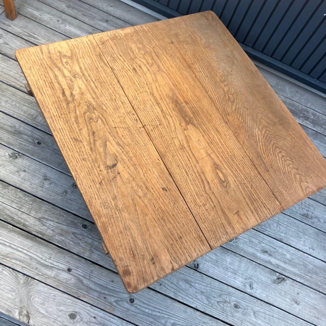 昭和レトロ 古家具 無垢材 木製座卓 ちゃぶ台 センターテーブル ローテーブル