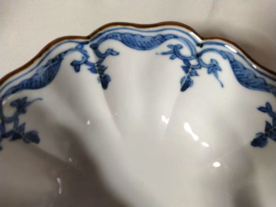 雲泉窯　青黃彩花唐草　向附　　小鉢　4個