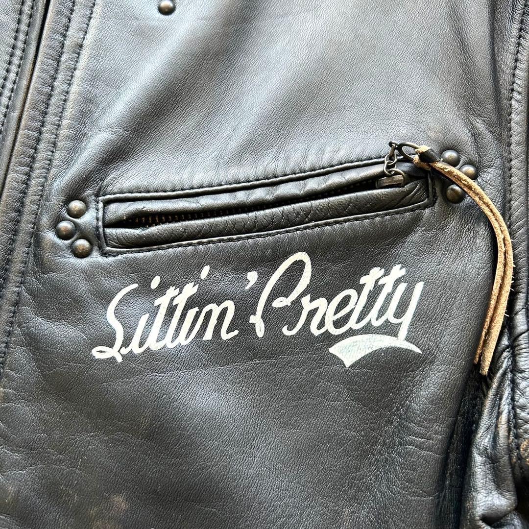 希少　アヴィレックス　シングル　ライダースジャケット　馬革　ブラック　XL相当