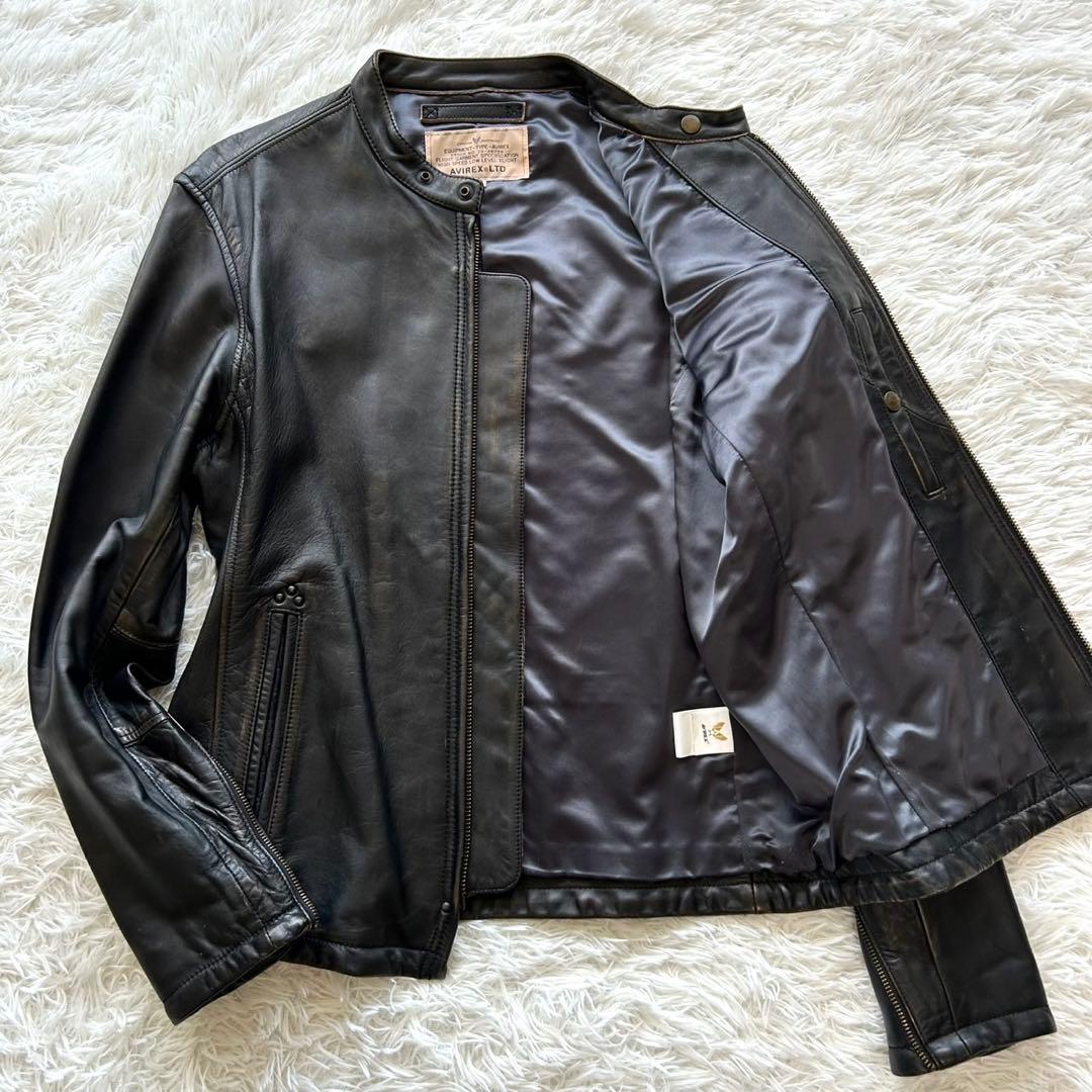 希少　アヴィレックス　シングル　ライダースジャケット　馬革　ブラック　XL相当