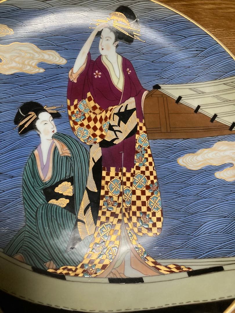 有田焼　聡窯辻一堂作額皿　飾り皿大皿