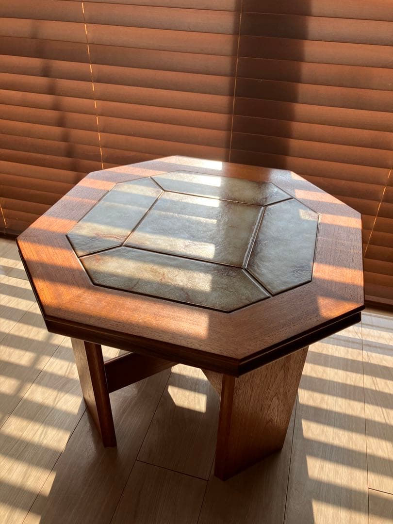 ヘキサゴンテーブル タイルトップローテーブル Gplan 再塗装済み