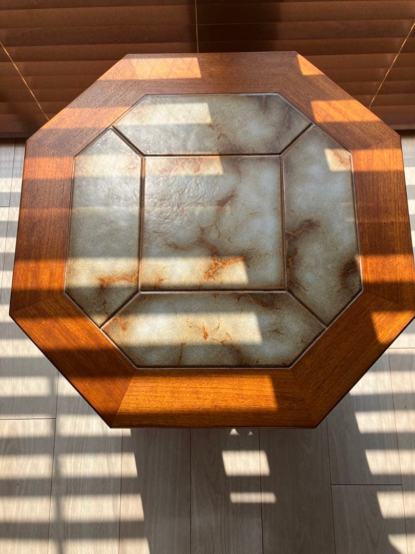ヘキサゴンテーブル タイルトップローテーブル Gplan 再塗装済み