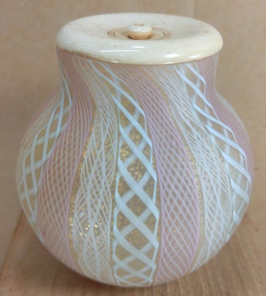 【本物保証】藤田喬平 手吹ヴェニス茶入 共箱 未使用完品 ガラス芸術