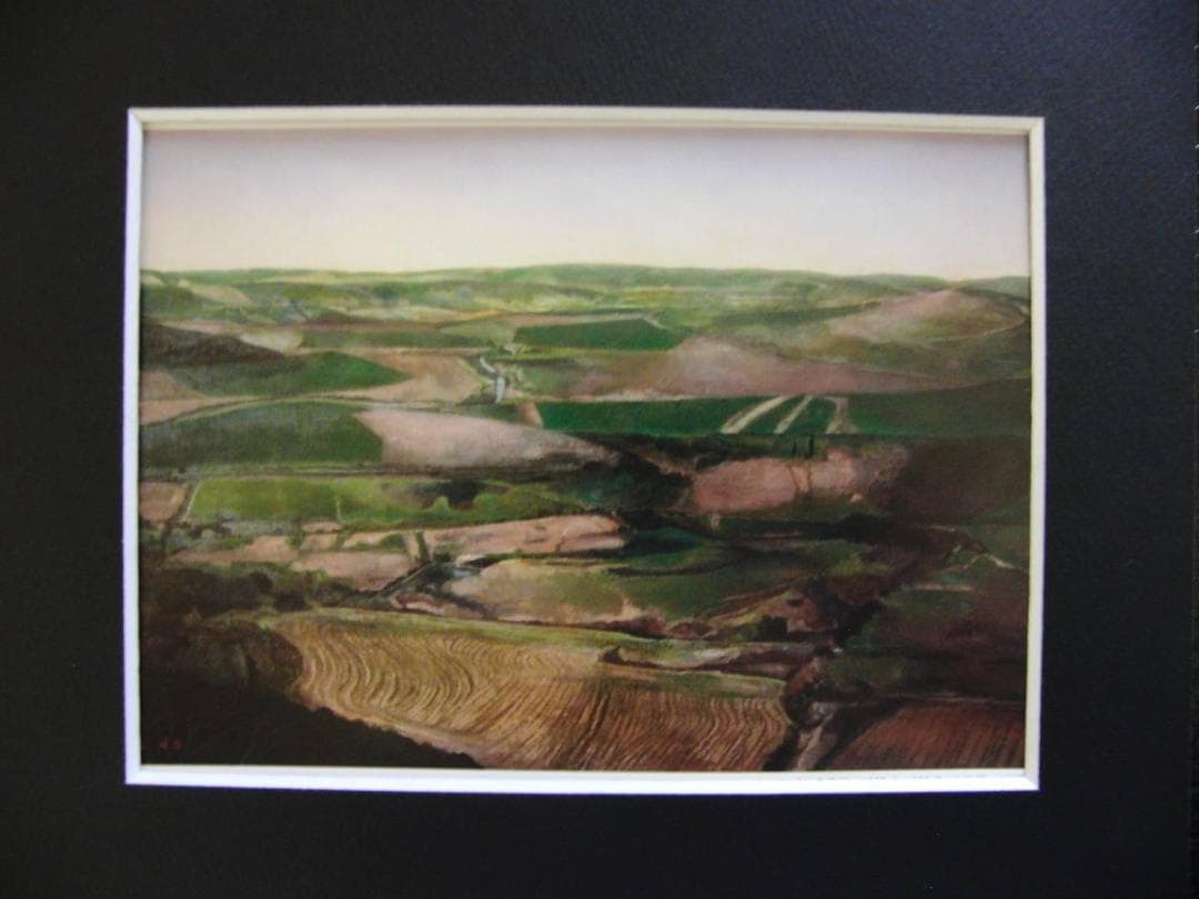 久野和洋、地の風景、希少画集画、新品高級額・額装付、状態良好