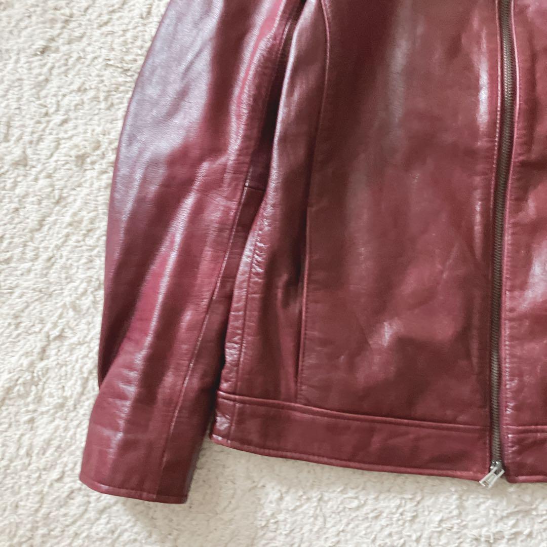 TETE HOMME　テットオム レザー シングルライダースジャケット【5】牛革