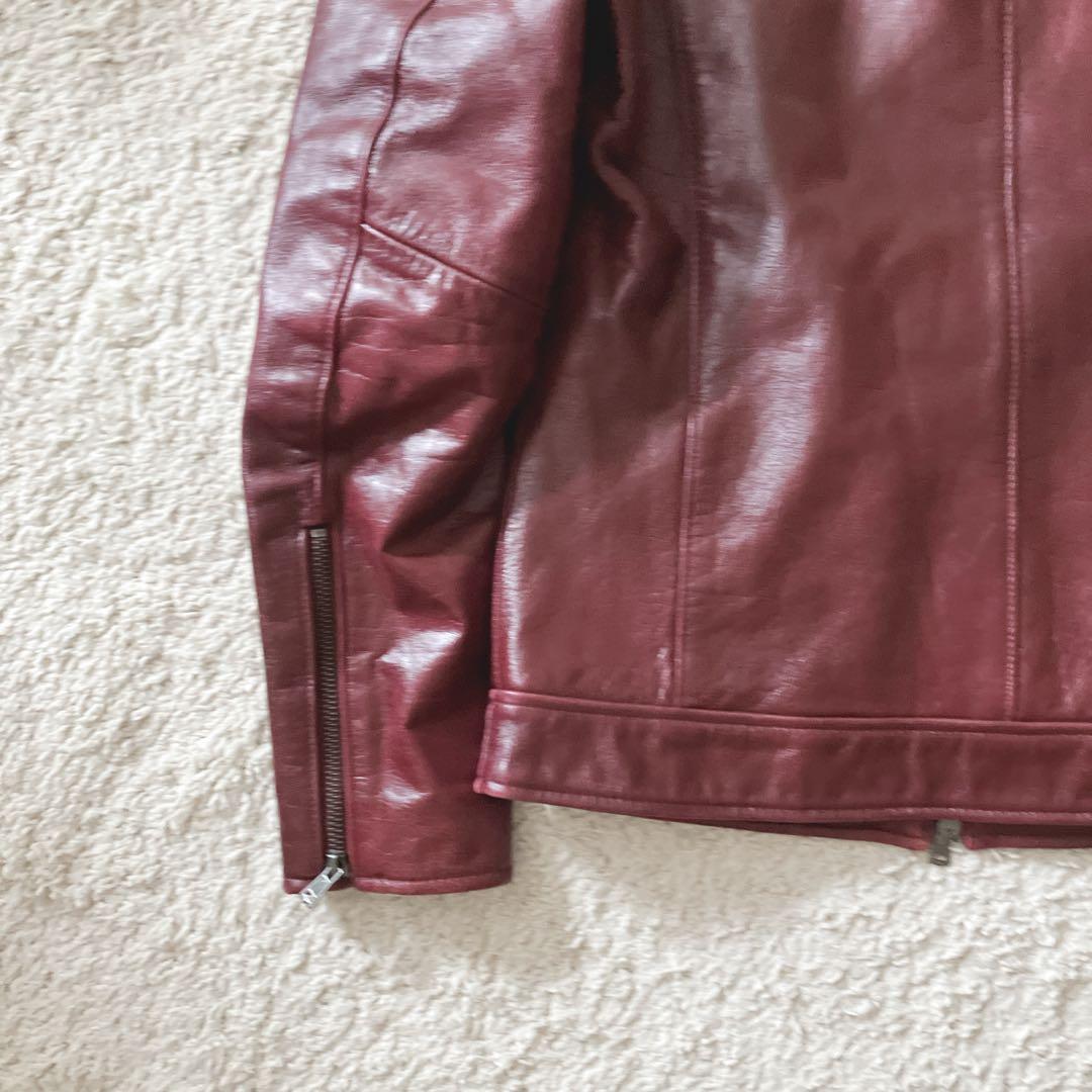 TETE HOMME　テットオム レザー シングルライダースジャケット【5】牛革