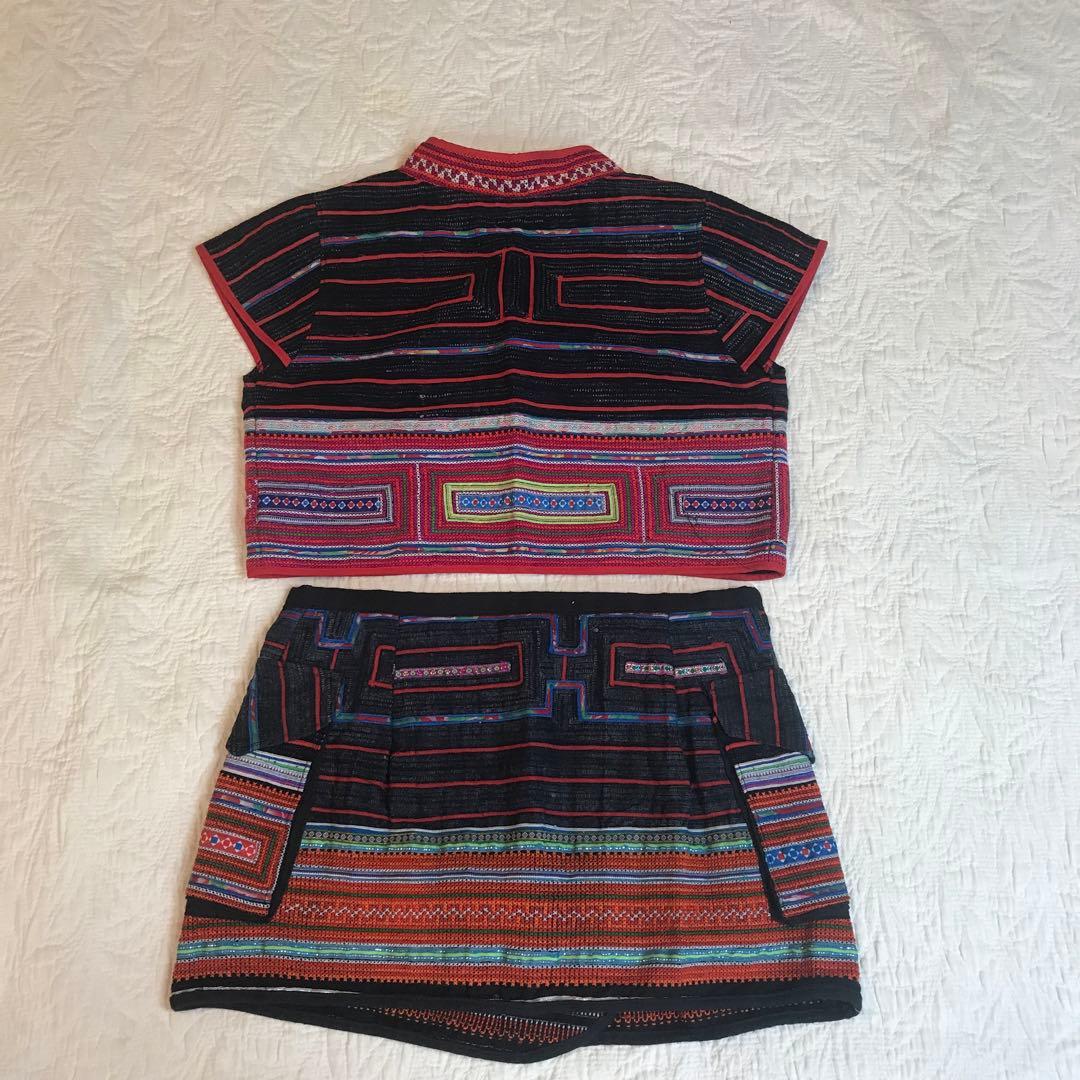 タイ　古布製山岳民族衣装