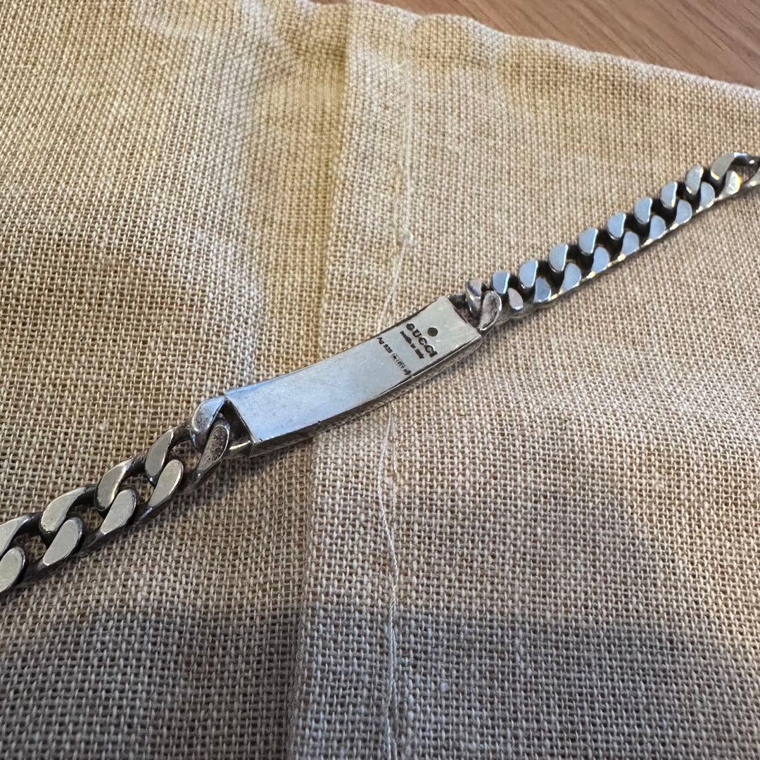 【美品】GUCCI ゴースト IDプレート チェーンブレスレット シルバー