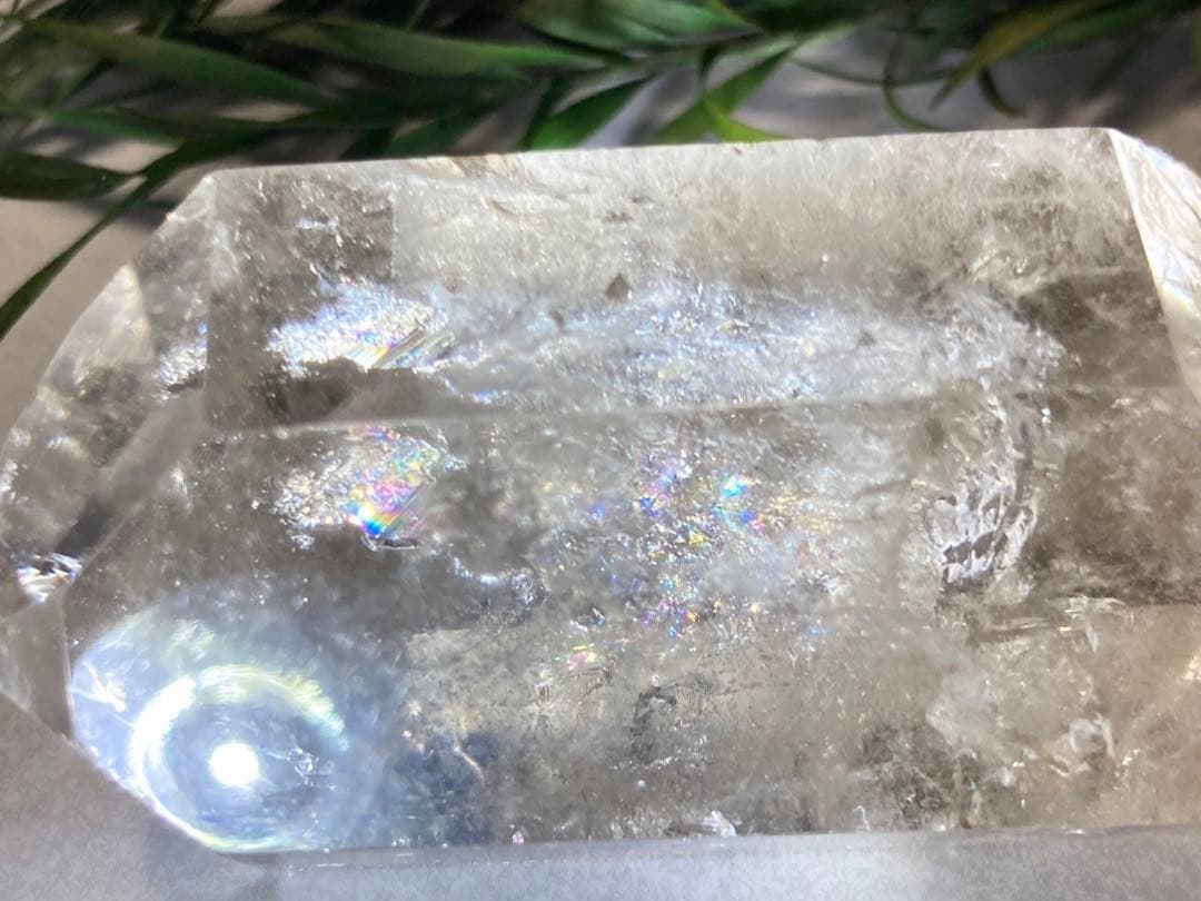 心の安定✨　レインボー　ピンク　スモーキークォーツ ダブルポイント　ポリッシュ