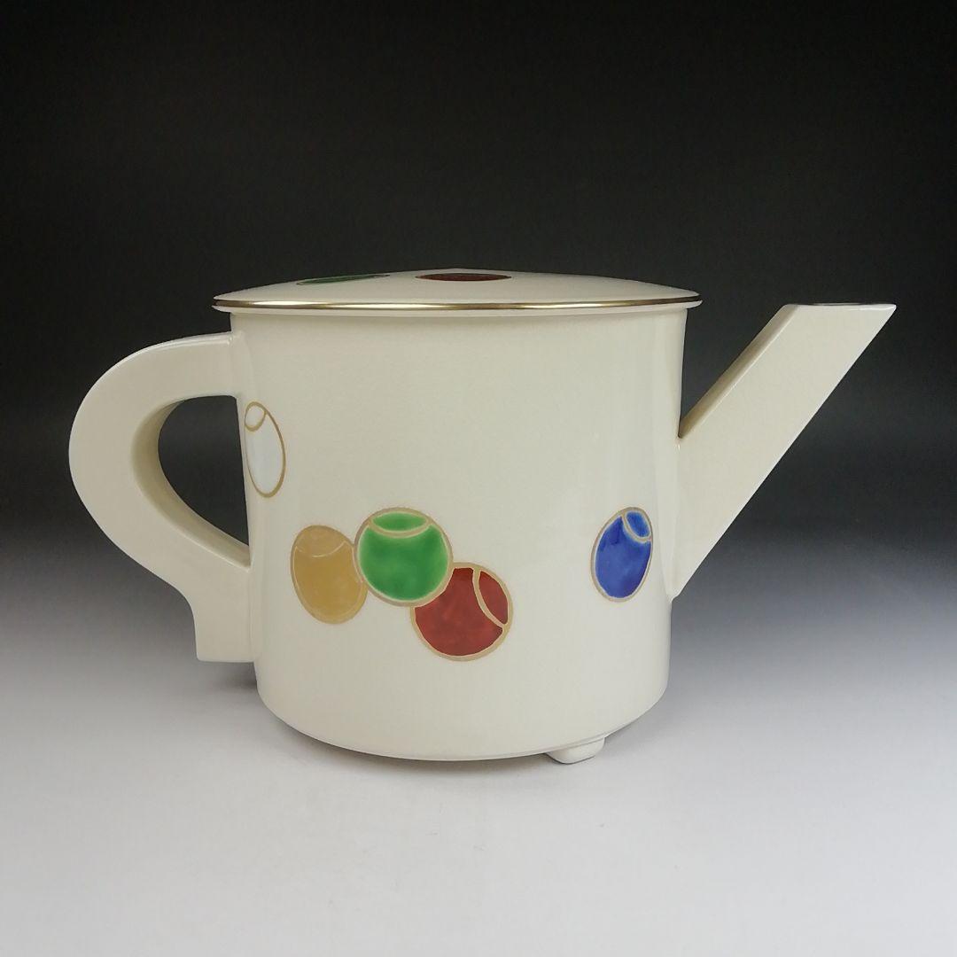 Ｔ８１９　水次　『色絵　つぼつぼ文』『鳴滝窯　橋本城岳 造』　共箱　茶道具