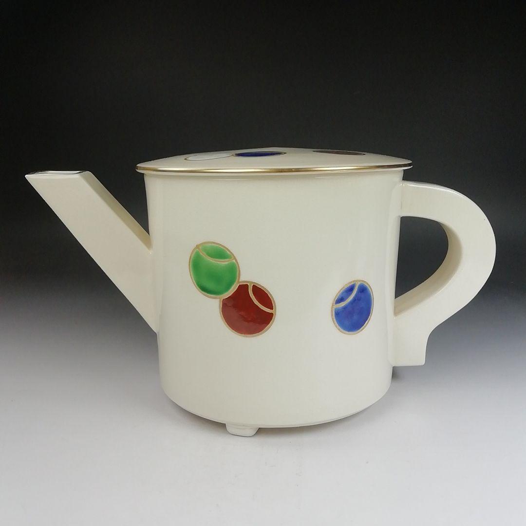 Ｔ８１９　水次　『色絵　つぼつぼ文』『鳴滝窯　橋本城岳 造』　共箱　茶道具