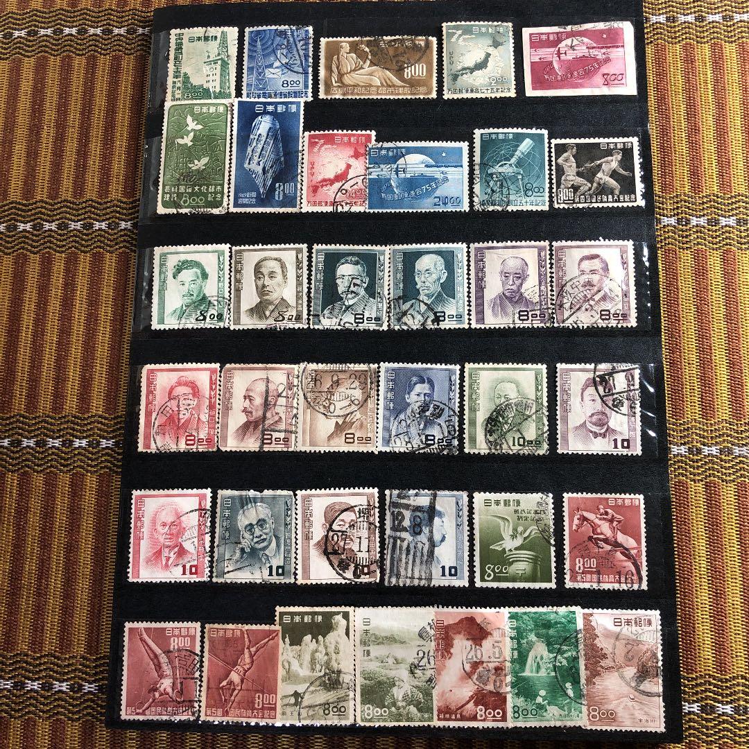 明治27年〜昭和26年の記念切手70種！使用済みで1枚数千円が多数！明治は6種