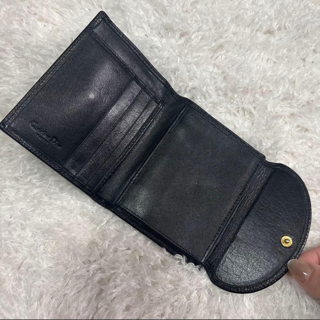 Dior 二つ折り財布 黒 レザー