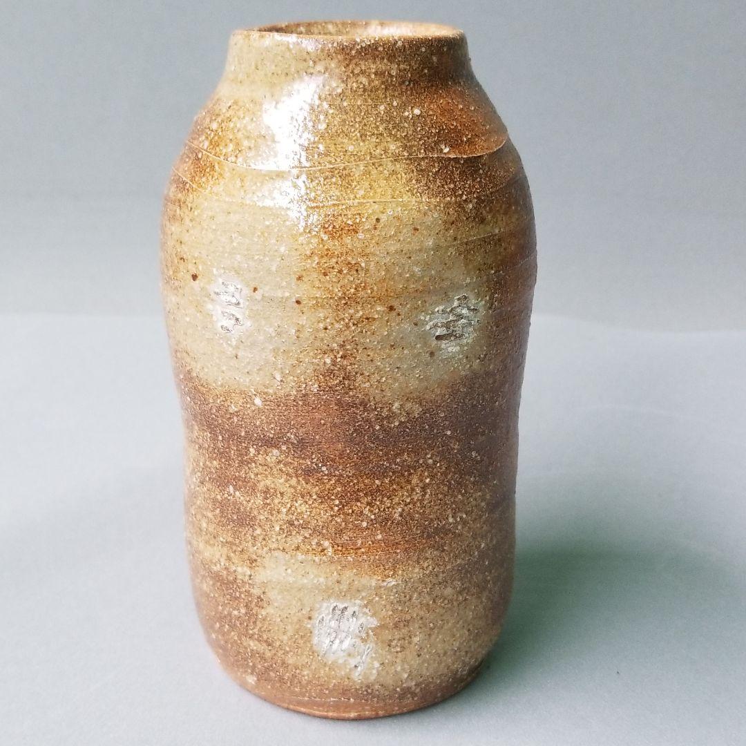 信楽焼 伝統工芸士 神山直彦作火色花入れ 高さ１９cm