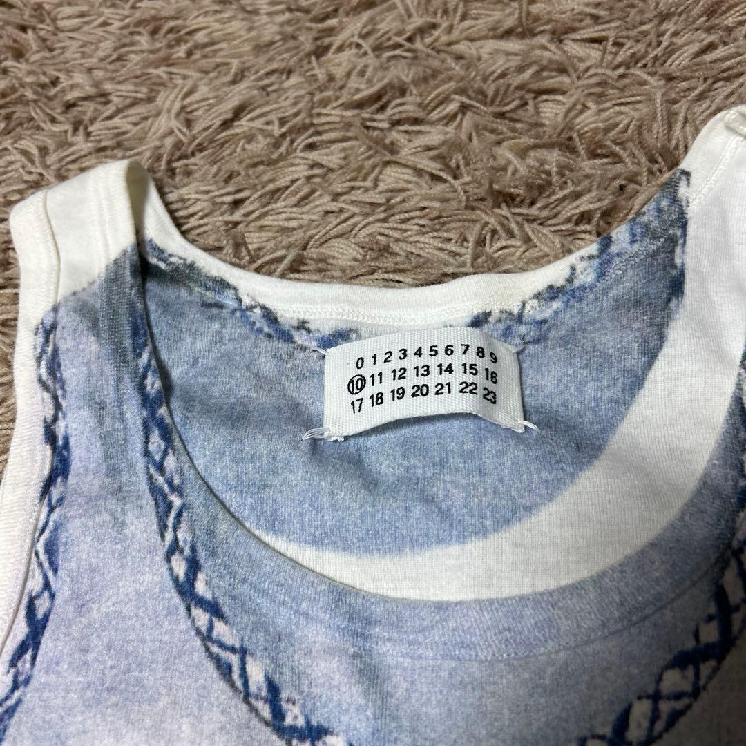 B*】様 Martan Malgera ホワイト プリント タンクトップ