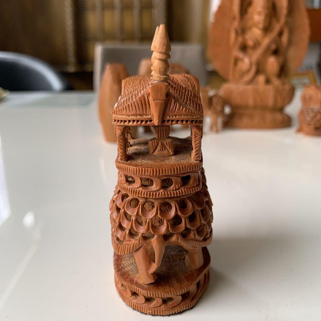 [希少] 白檀　エレファント　透かし彫り