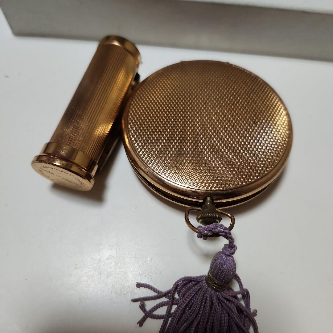 リモージュ　コンパクトミラー、リップケース　昭和レトロ アンティーク