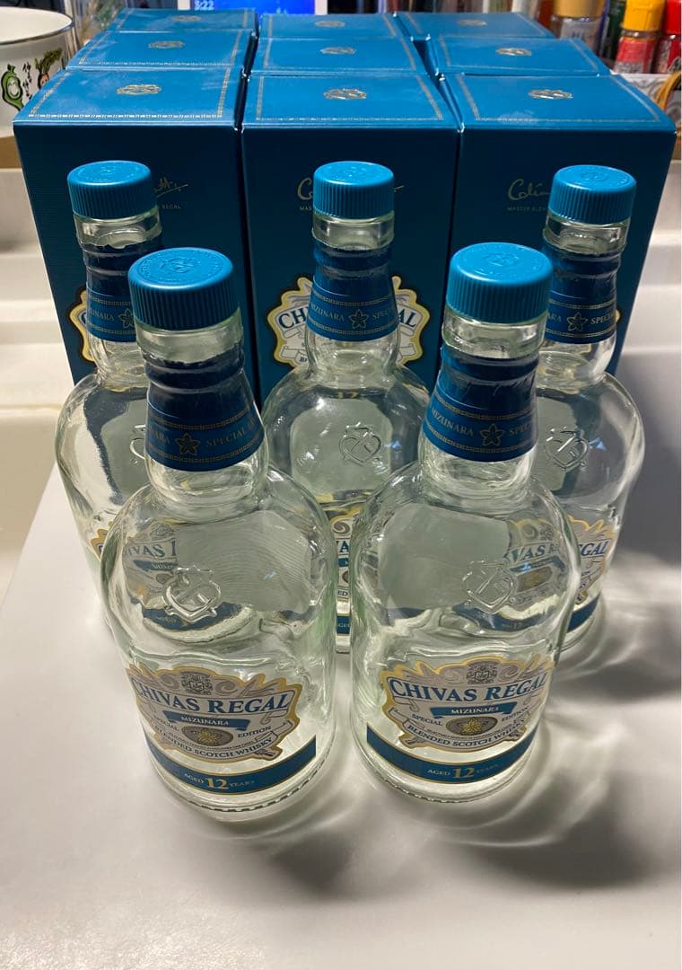 シーバスリーガルミズナラの空箱と空瓶！日本限定版