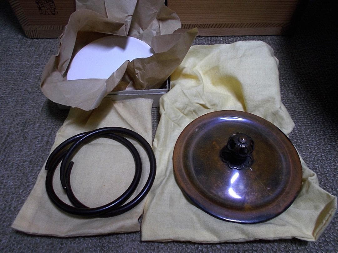 増山馨鉄作 唐銅製 朝鮮風爐 真形釜添 茶釜 釜環 共箱 茶道具 茶釜外観未使用