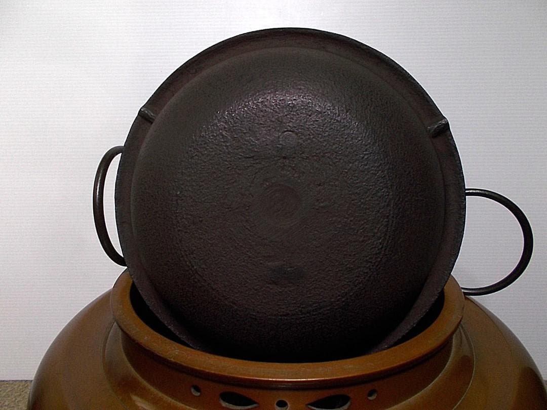 増山馨鉄作 唐銅製 朝鮮風爐 真形釜添 茶釜 釜環 共箱 茶道具 茶釜外観未使用