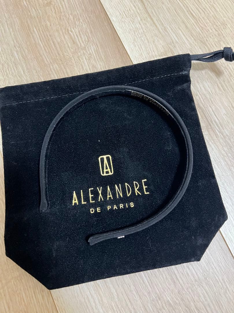 ALEXANDRE DE PARIS カチューシャ　サテン　ブラック