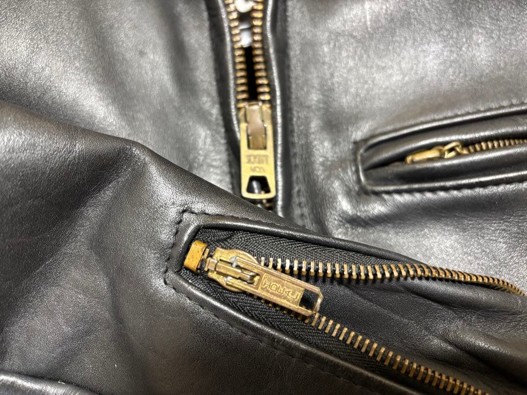 Schott 643E シングルライダースジャケット 黒 ボアライナー付 34