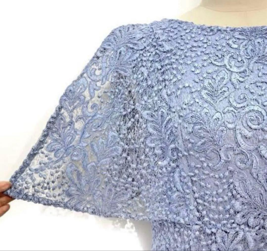 CELFORD 水色 レース スパンコールドレス