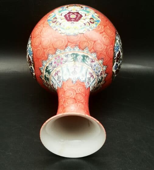 清乾隆エナメル彩満工業団花紋賞瓶古玩骨董本物の老物収蔵居家装飾花瓶