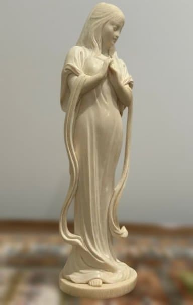 東洋彫刻 小針樹生 妖精 高さ約25cm 共箱