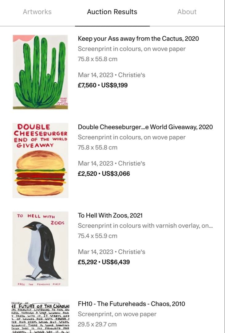 デイヴィッド・シュリグリー　David Shrigley 真作