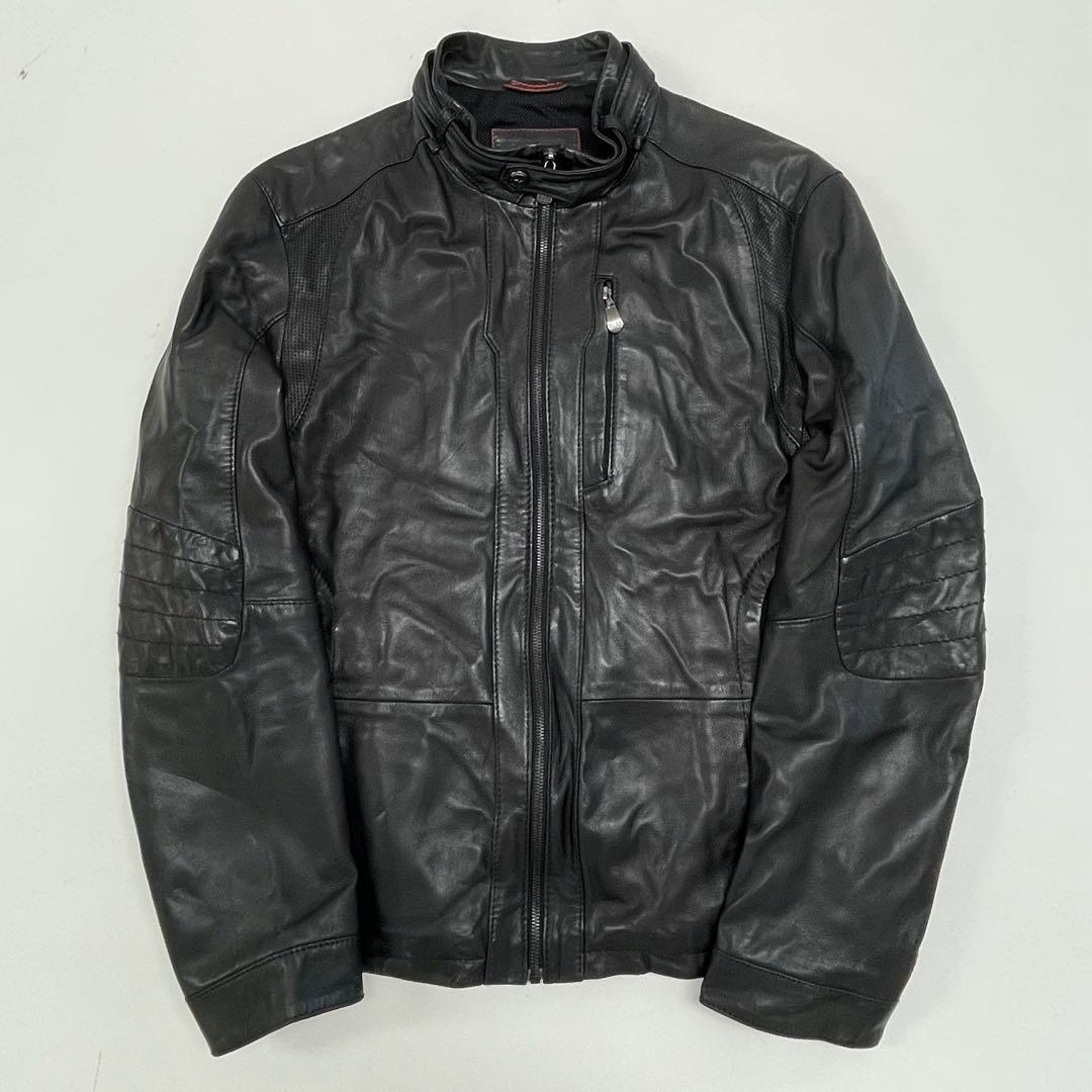 Hugo Boss ナッパレザー シングルライダースジャケット