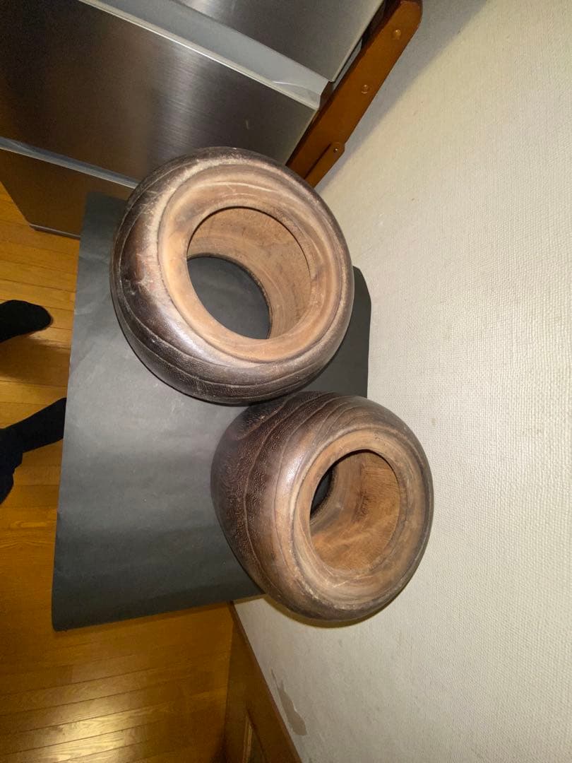 金沢桐工芸品、桐火鉢 2個セット