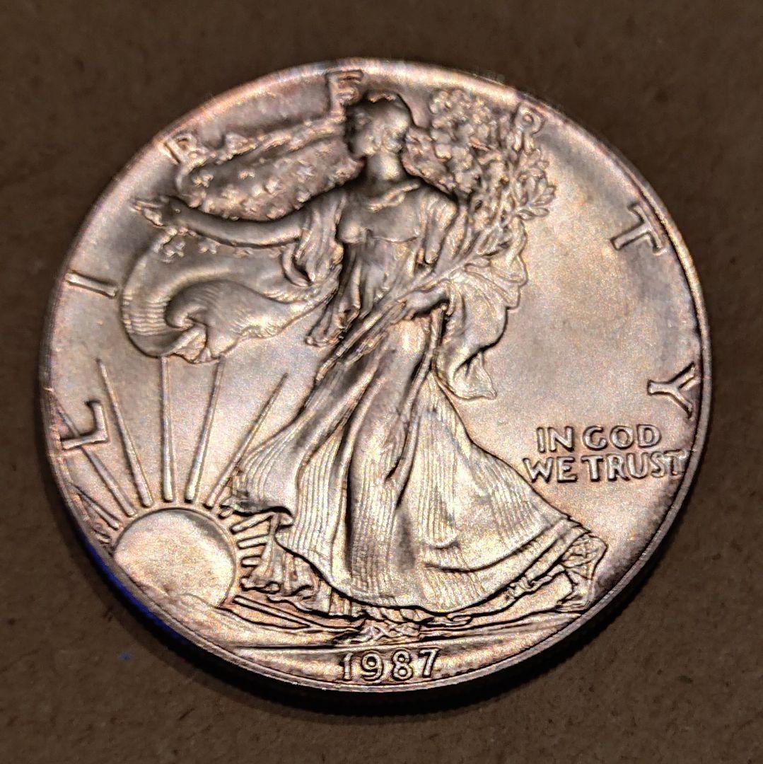 1987 ウォーキングリバティ銀貨 1ドル