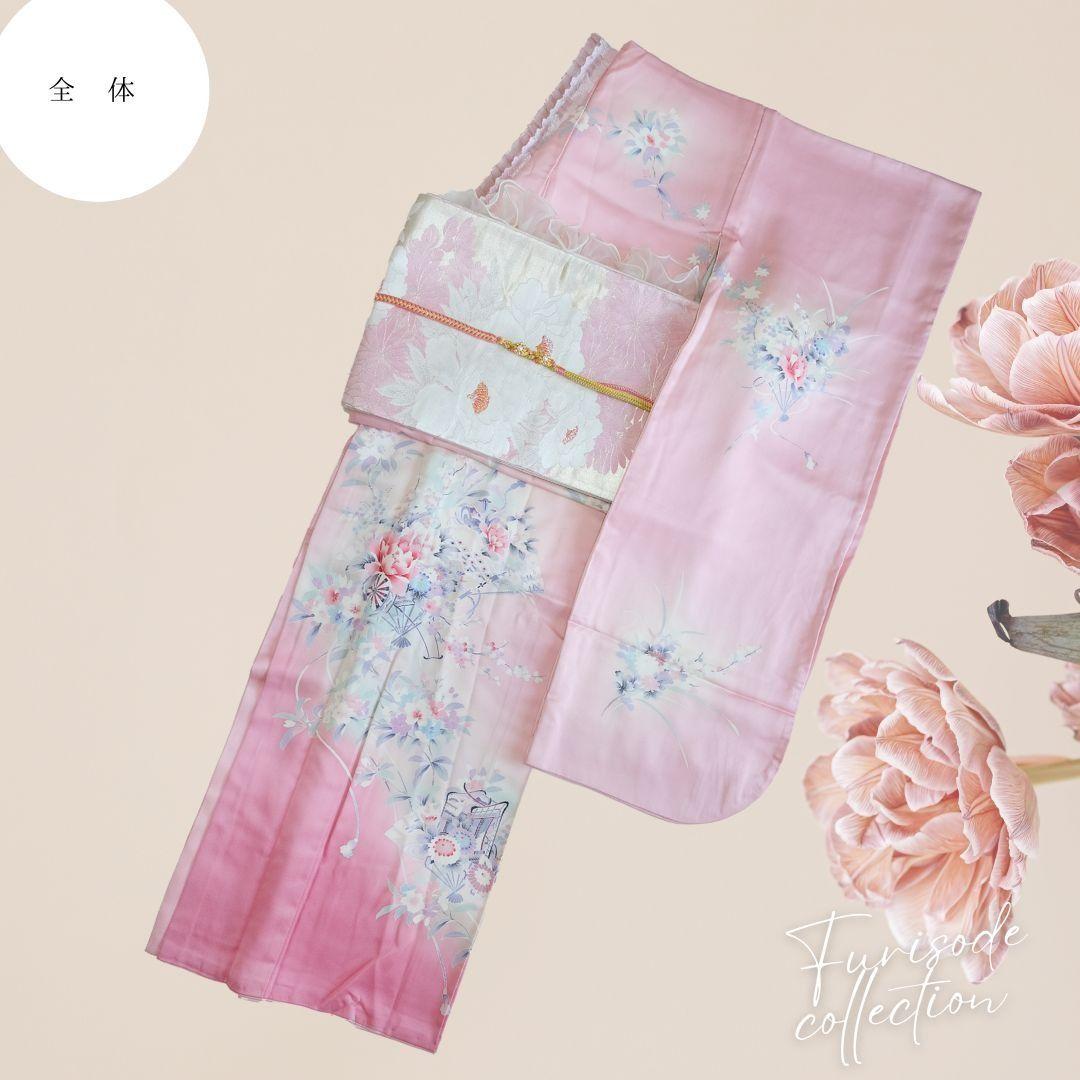 振袖フルセット　ライトピンク　ニュアンスコーデ　成人式　卒業式