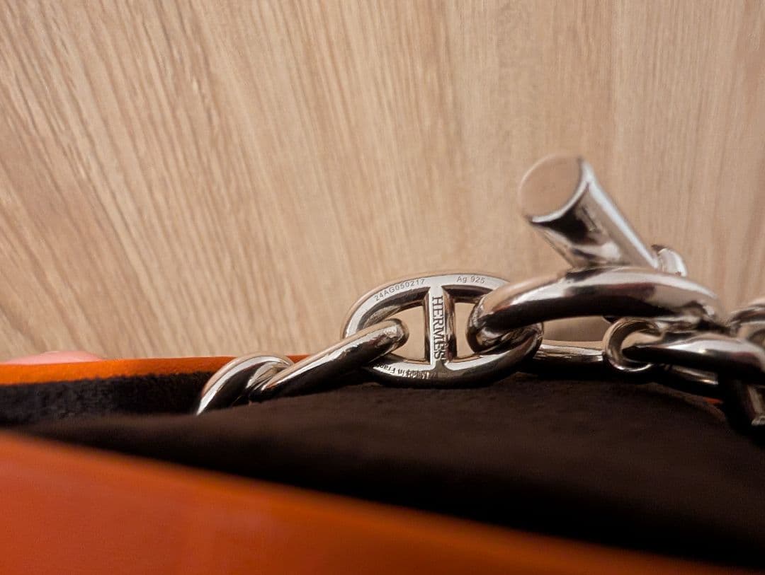 HERMES シルバーチェーンブレスレット
