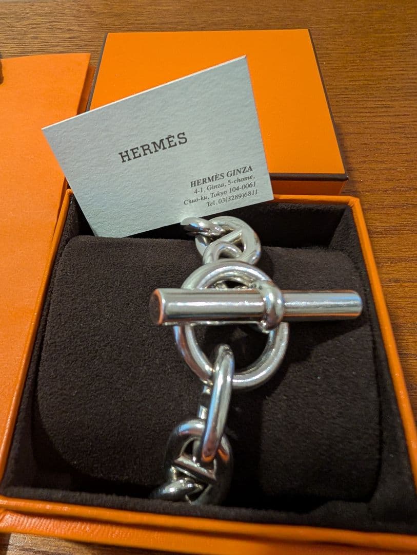 HERMES シルバーチェーンブレスレット