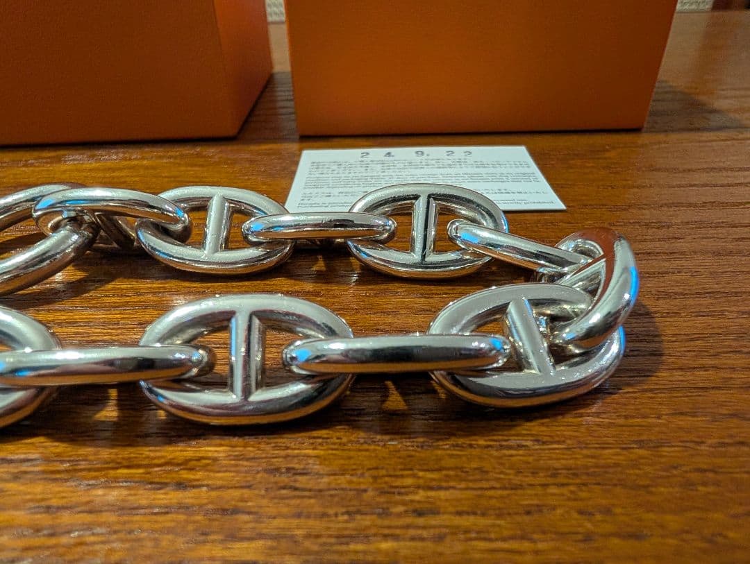 HERMES シルバーチェーンブレスレット