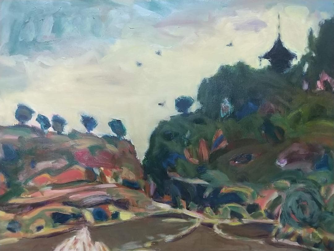 「里」1975 F15 絵画 油彩画 油絵