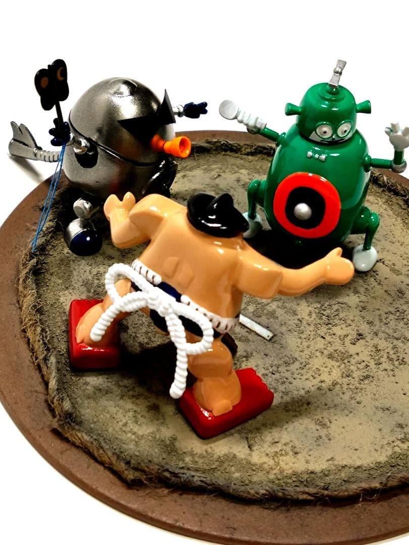 ミニロボダッチ　スモウロボ、タマゴロー、ドラタロー3点セット(土台付き)