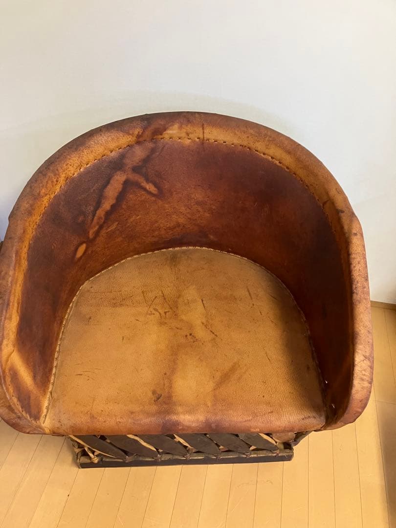 メキシコ　民芸　エキパルチェア　革