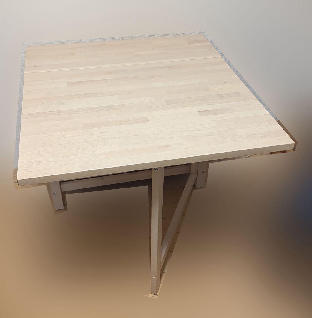【のんきもの】IKEA ノールデンNORDENゲートレッグテーブル バーチ