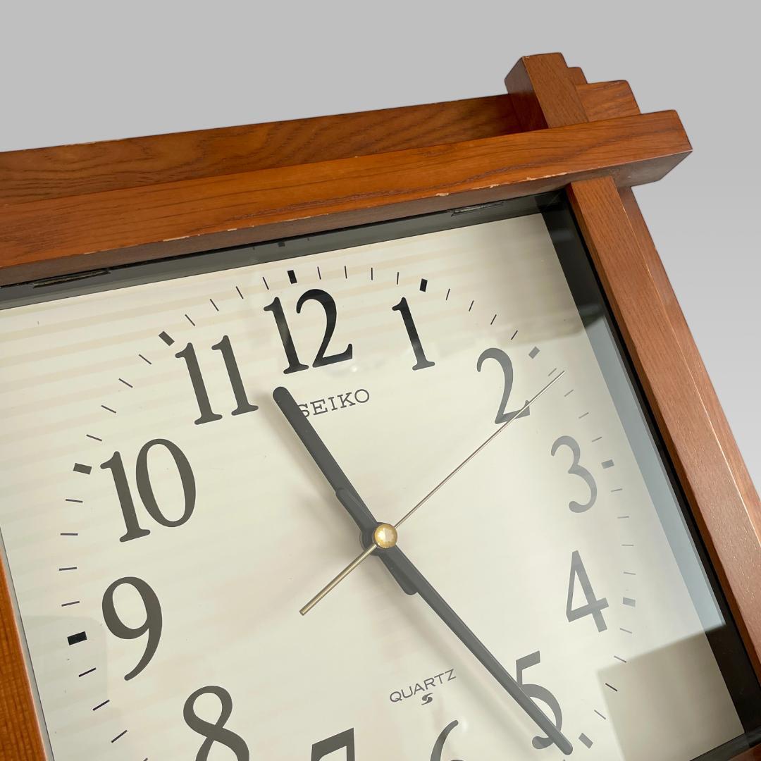 80s【SEIKO】ヴィンテージ モダンデザイン 掛け時計 ウォールクロック