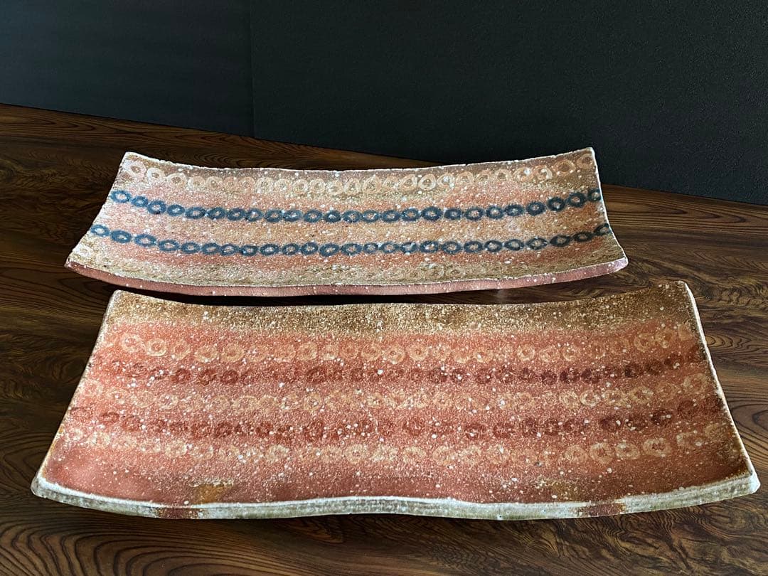 信楽焼 Shigaraki 特大皿 2枚組 井村侊生 P06