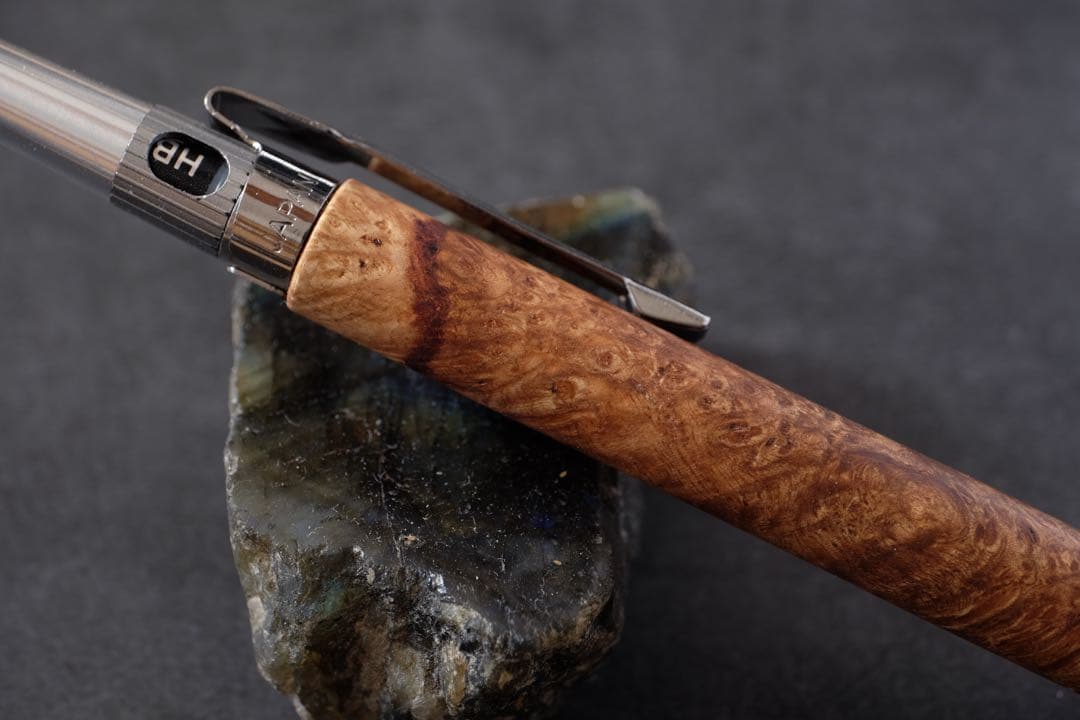 PG5木軸カスタム0223　高村杢工房 製図用シャープペンシル 花梨瘤紅白