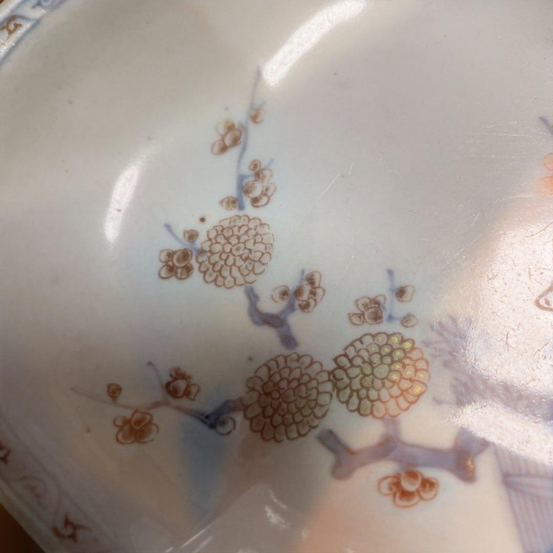 古伊万里の小皿　古い柿右衛門のサイン