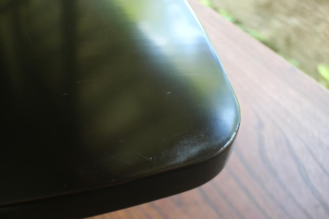 極小保管傷のみ！シンプルデザインに上質黒漆の美しい隅丸四方膳（検輪島塗お膳お盆